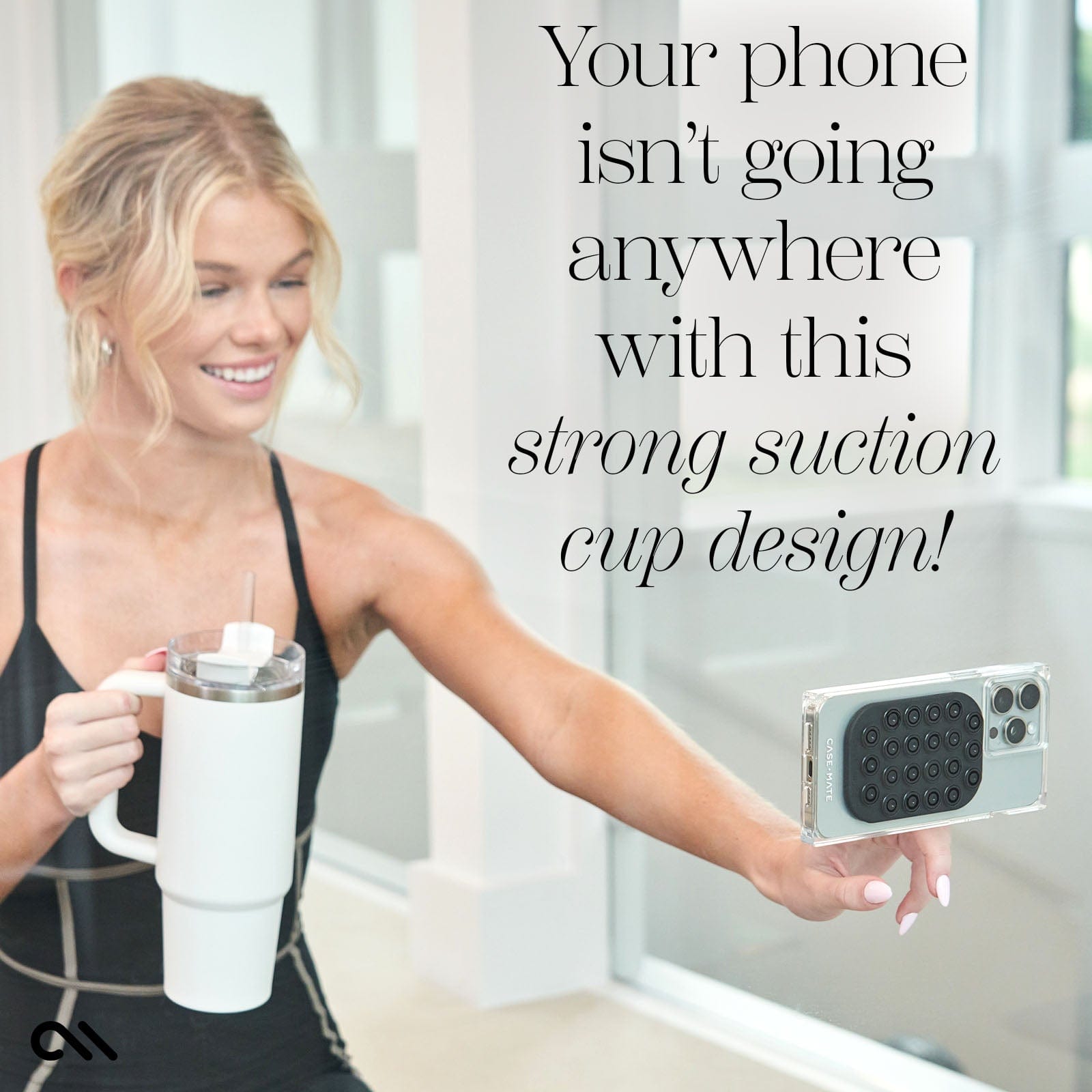 YOUR PHONE ISNT GOING ANYWHERE WITH THIS STRONG SUCTION CUP DESIGN