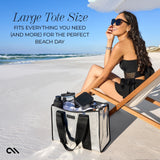 LARGE TOTE SIZE FITS EVERYTHING YOU NEED (AND MORE) FOR THE PERFECT BEACH DAY #color_silver chrome