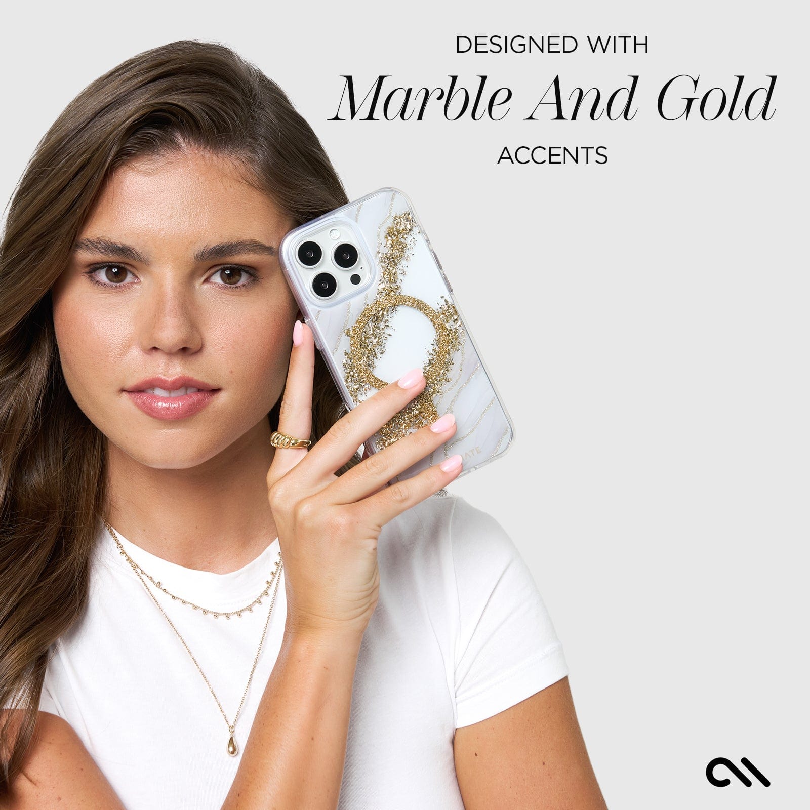 DESIGNED WITH MARBLE AND GOLD ACCENTS