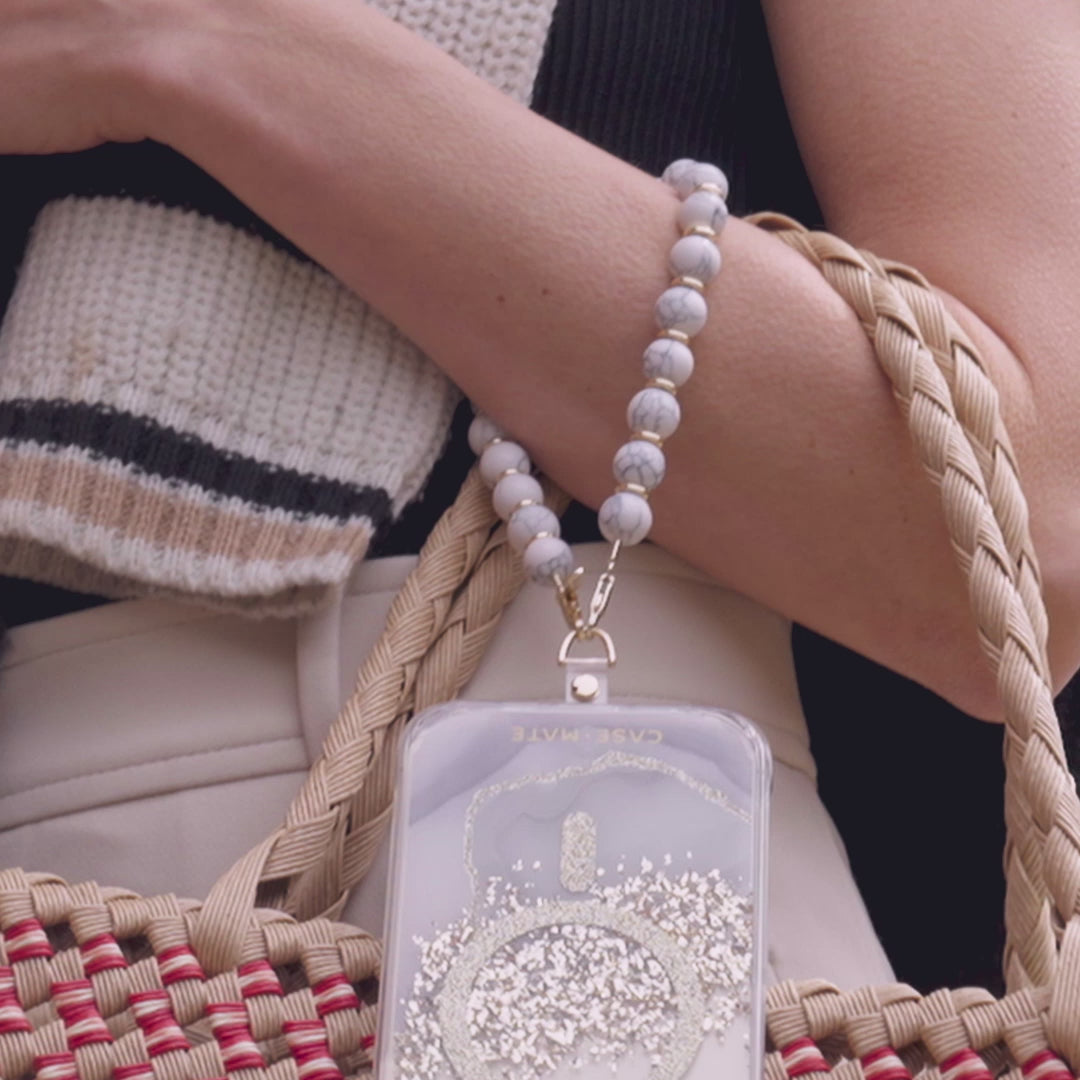 Crystal Pearl Phone Charm