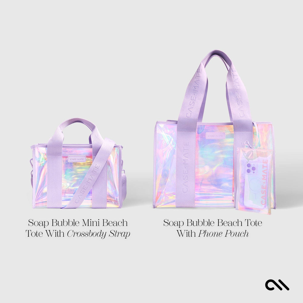 SOAP BUBBLE MINI BEACH TOTE WITH CROSSBODY STRAP. SOAP BUBBLE BEACH TOTE WITH PHONE POUCH #color_soap bubble®