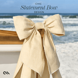CHIC STATEMENT BOW DESIGN #color_ecru raffia bow